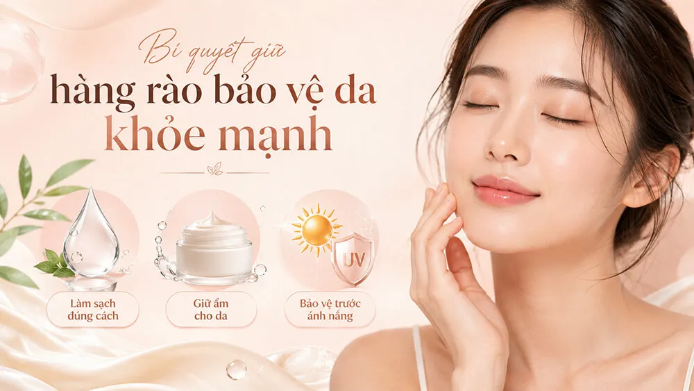 bí quyết giữ hàng rào bảo vệ da khỏe mạnh bằng làm sạch dưỡng ẩm và chống nắng