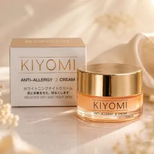 Kem đêm KIYOMI Anti-Allergy Cream - Giải pháp khóa ẩm và nuôi dưỡng làn da êm ái trong từng giấc ngủ.