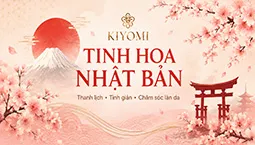 banner KIYOMI tinh hoa Nhật Bản chăm sóc da thanh lịch nhẹ nhàng