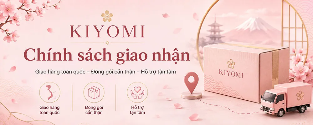 Banner chính sách giao nhận hàng toàn quốc của mỹ phẩm KIYOMI